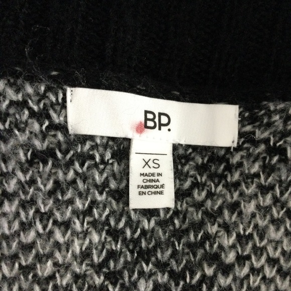 BP SWEATER Cardigan Duster Black and White Open Front Size S - Picture 4 of 6
